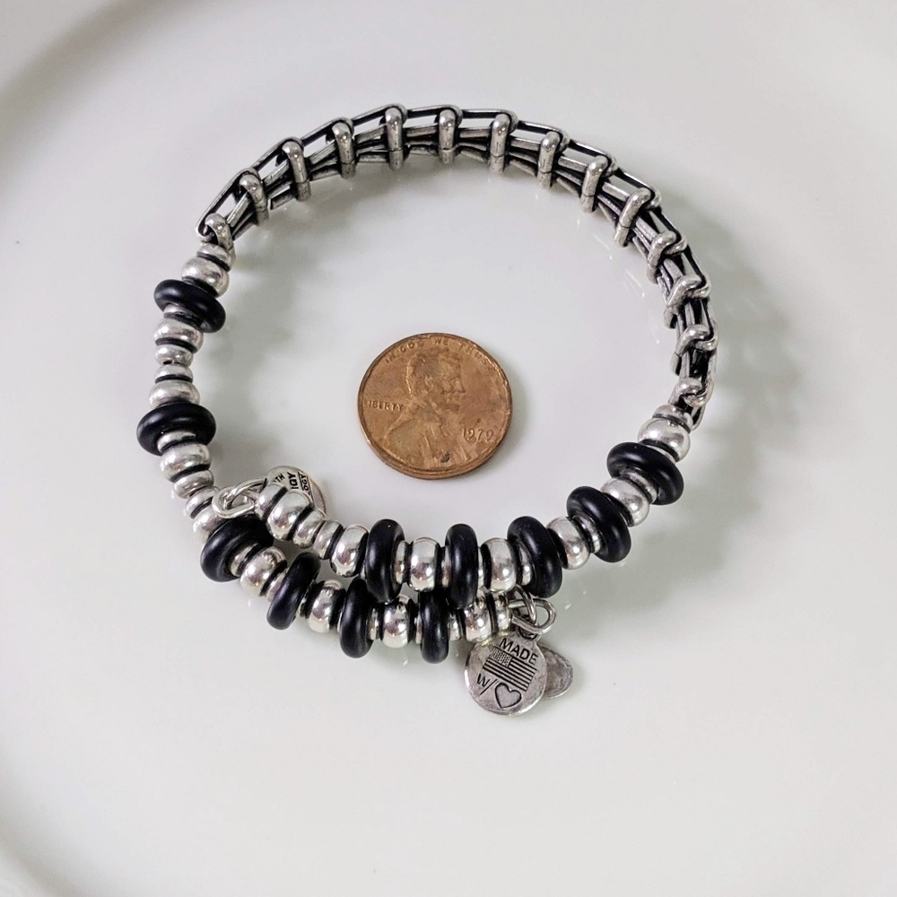 Alex and Ani Jet Fleetwood Black Wrap Bracelet - Picture 5 of 7